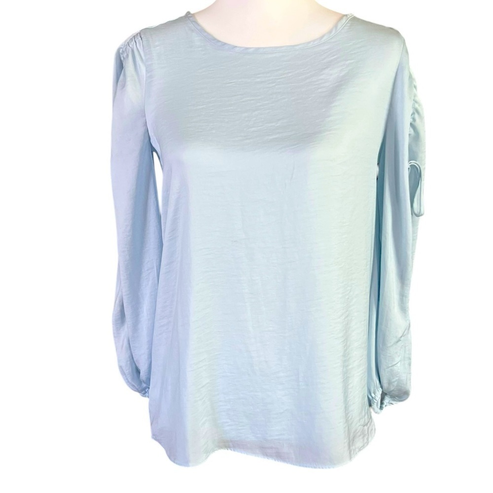 Rag & Bone Shirred Sleeve Light Blue Women's Top SZ XS
